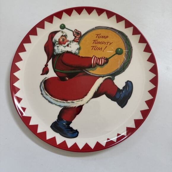 World Market Melamine 9" Christmas Plates Rudolph Olde World Holiday 5pc SET - Picture 2 of 8